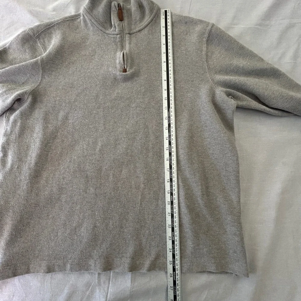Polo Ralph Lauren Men's‎ 1/4 Zip Pullover Sweater Gray 100% Cotton Size Large